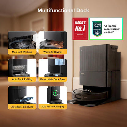 roborock Qrevo S5V Robot Vacuum and Mop, FlexiArm Edge Mopping