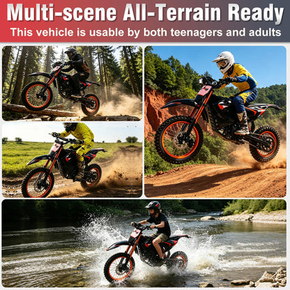 Electric Dirt Bike for Adults, 60V 28.8Ah, 4500W Peak Motor Full Suspension