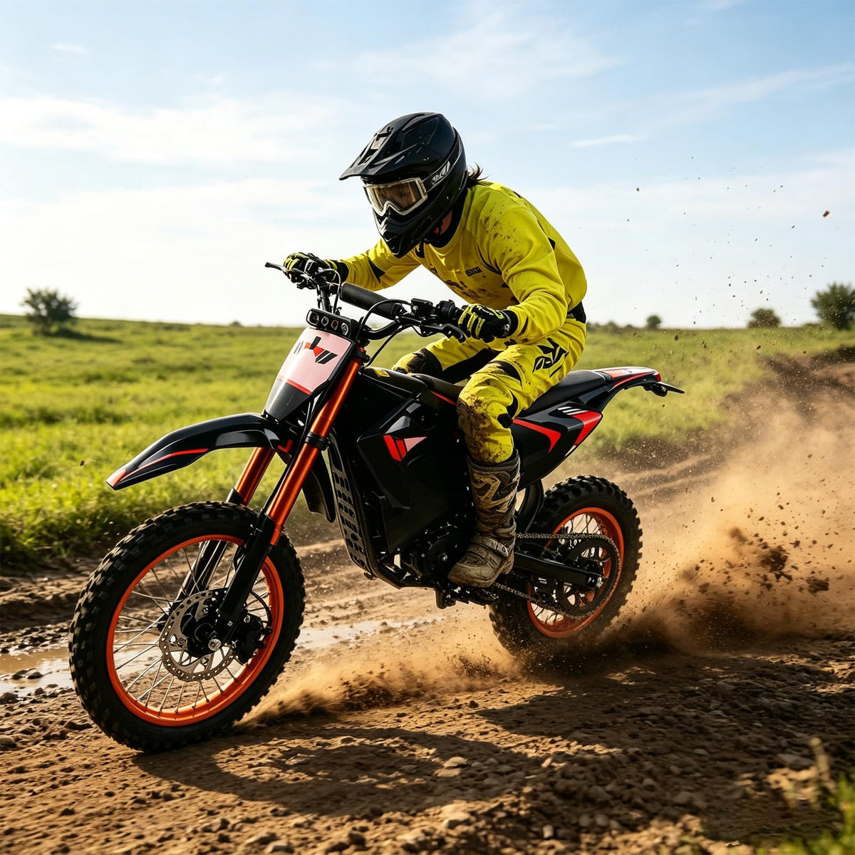 Electric Dirt Bike for Adults, 60V 28.8Ah, 4500W Peak Motor Full Suspension