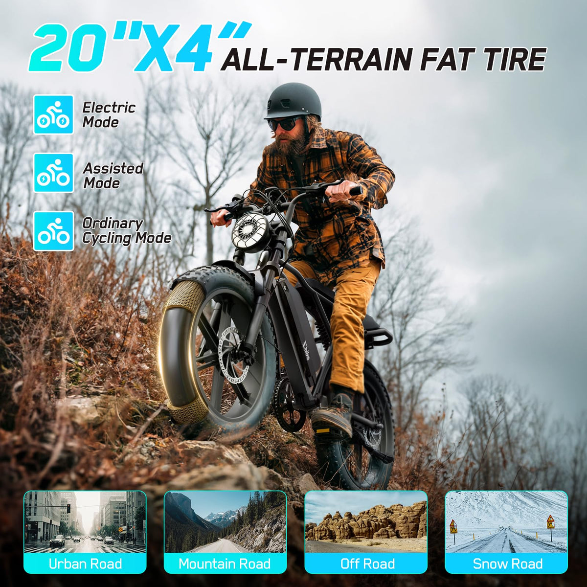 TST Electric Bike for Adults, 48V 15Ah Battery, 1500W Peak Motor, Fat Tire