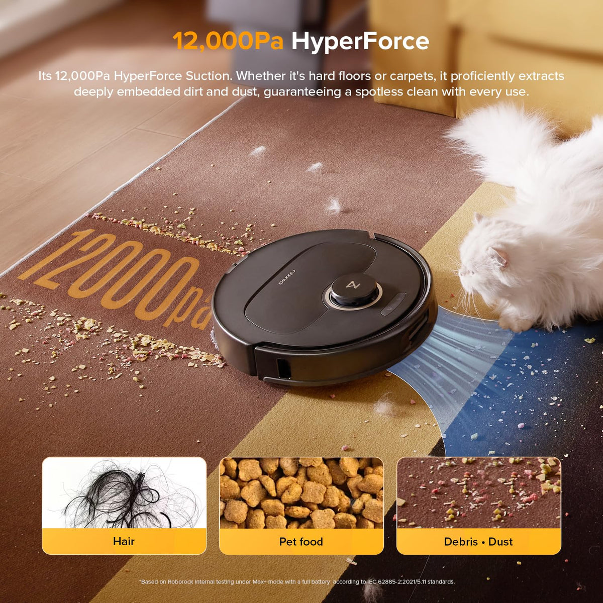 roborock Qrevo S5V Robot Vacuum and Mop, FlexiArm Edge Mopping