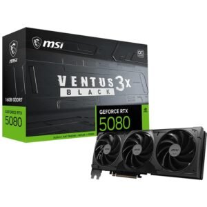 msi Gaming RTX 5080 16G Ventus 3X OC Black Graphics Card (16GB GDDR7, 256-bit, Extreme Clock 2640 MH