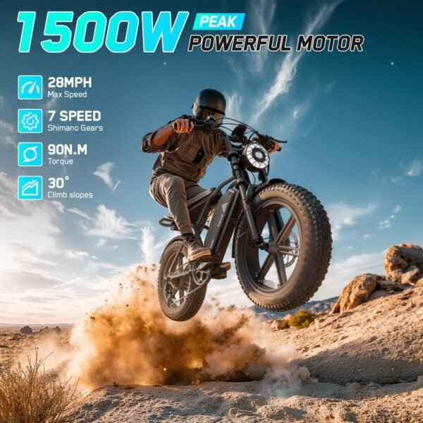 TST fat tire electric bike in black