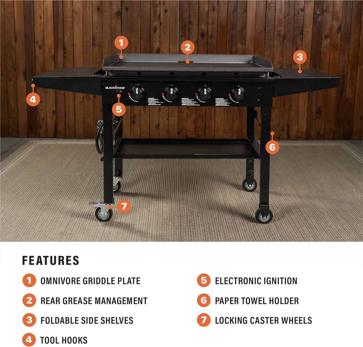 Blackstone 4 Burner Liquid Propane Outdoor Griddle Black - Image 6