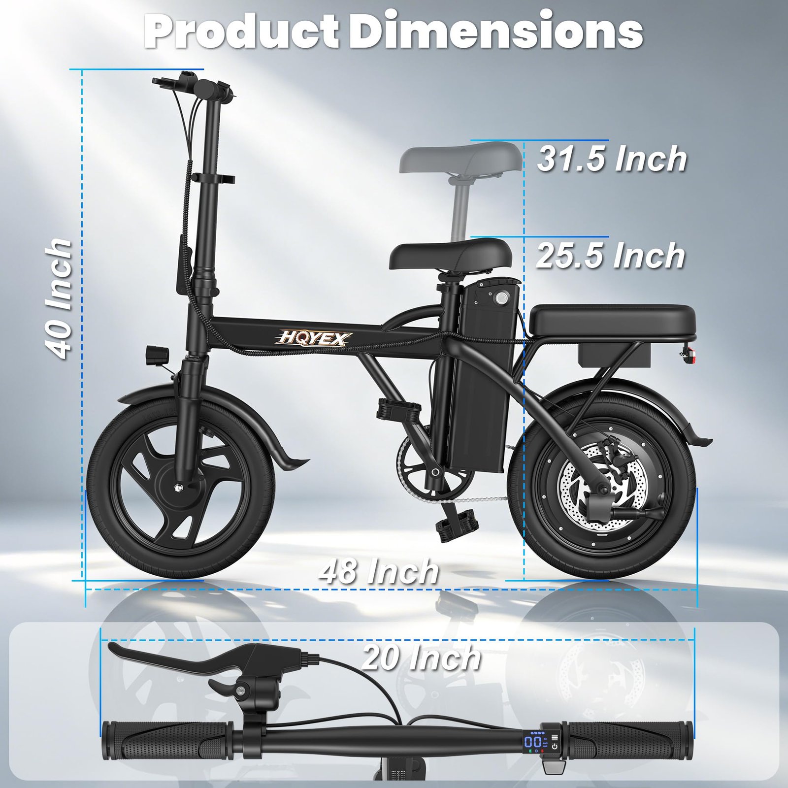 HQYEX 14" Folding Electric Bike
